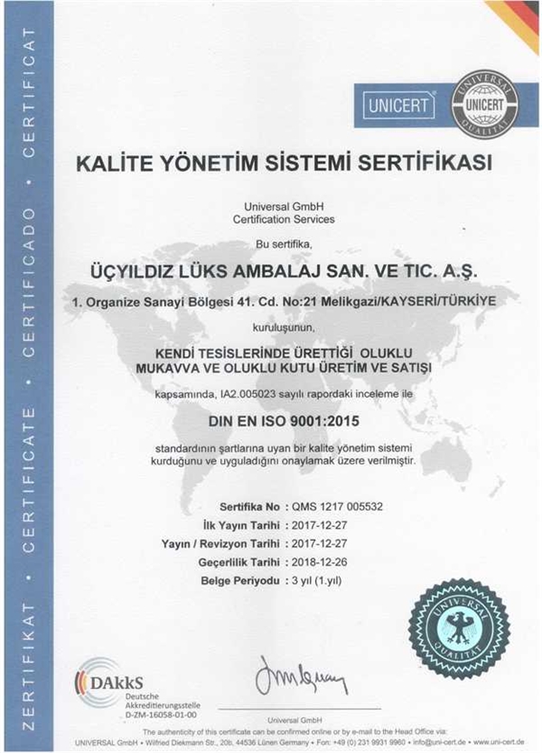 Belgelerimiz Üçyıldız Kutu