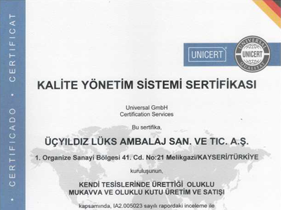 DIN EN ISO 9001:2015 Kalite belgemizi güncelledik!